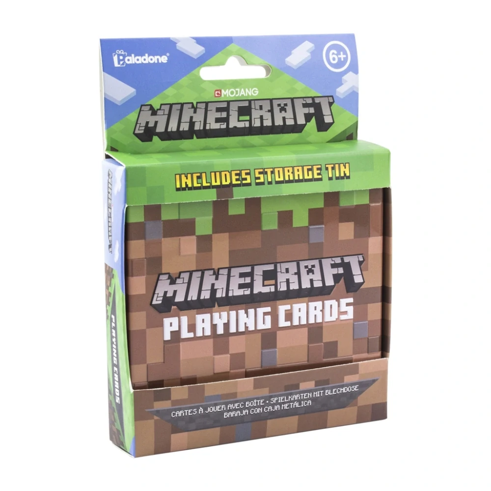 Hrací karty Minecraft v plechové krabičce