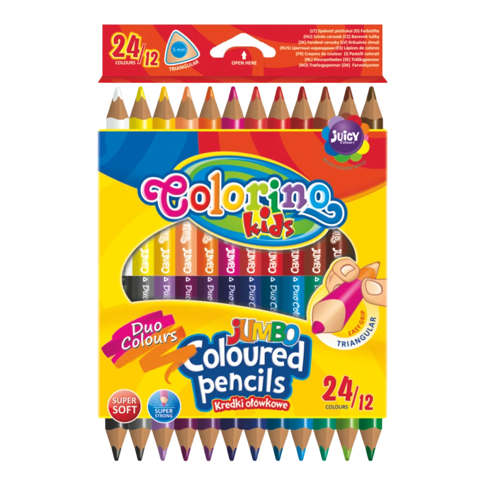 Colorino pastelky trojhranné JUMBO, oboustranné, 24 barev