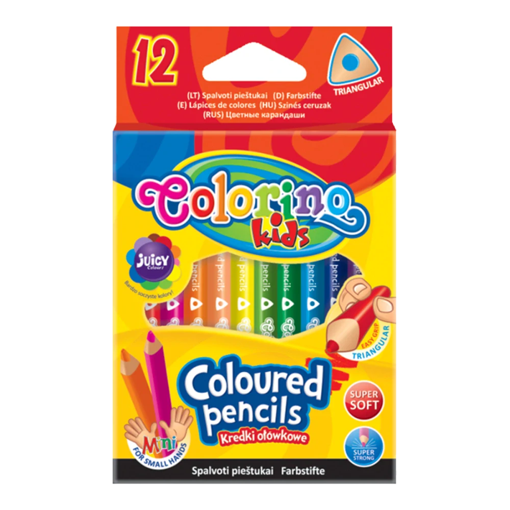Colorino pastelky trojhranné, krátké, 12 barev