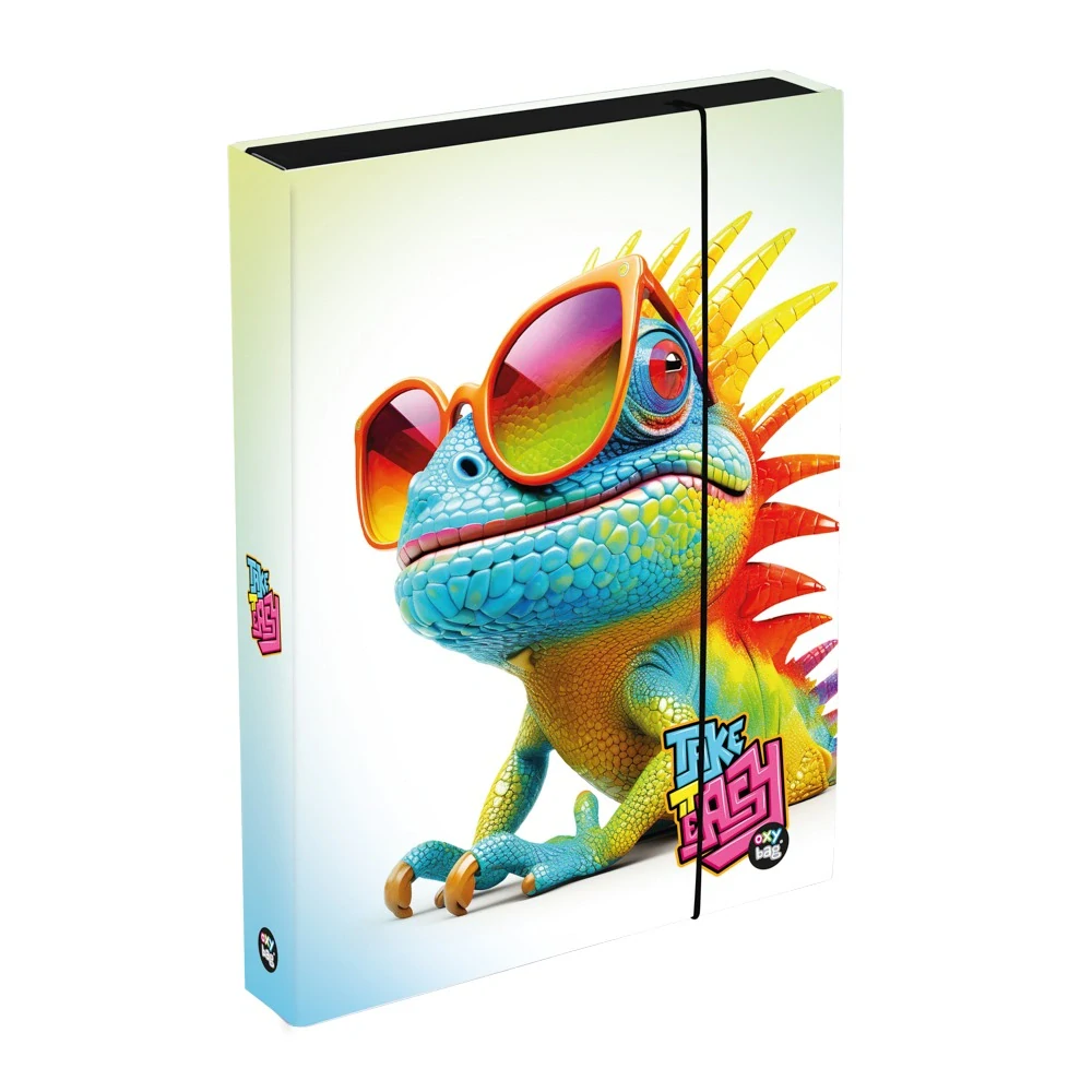 Box na sešity A4 Jumbo crazy animals chameleon