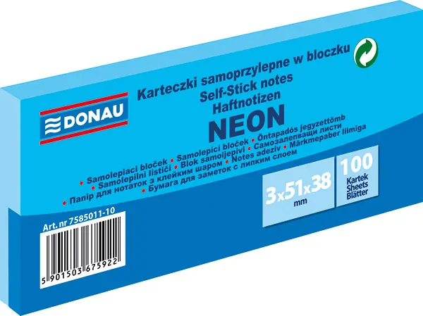SAMOLEPÍCÍ BLOČEK 51X38 3X100 LISTŮ MODRÁ