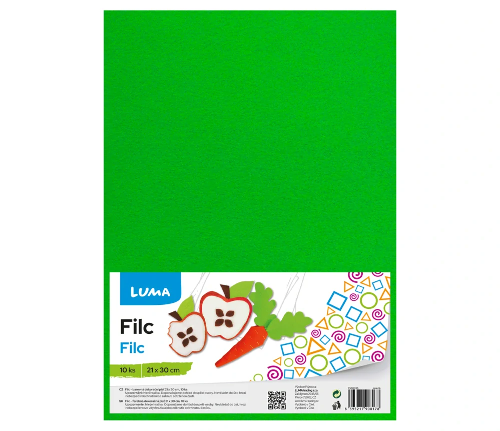 Filc A4 zelený 1ks
