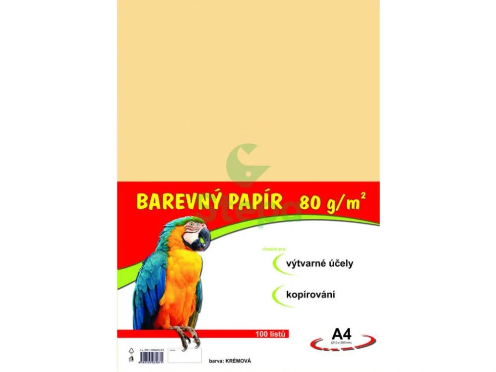 Barevný papír - krémový, A4, 80g