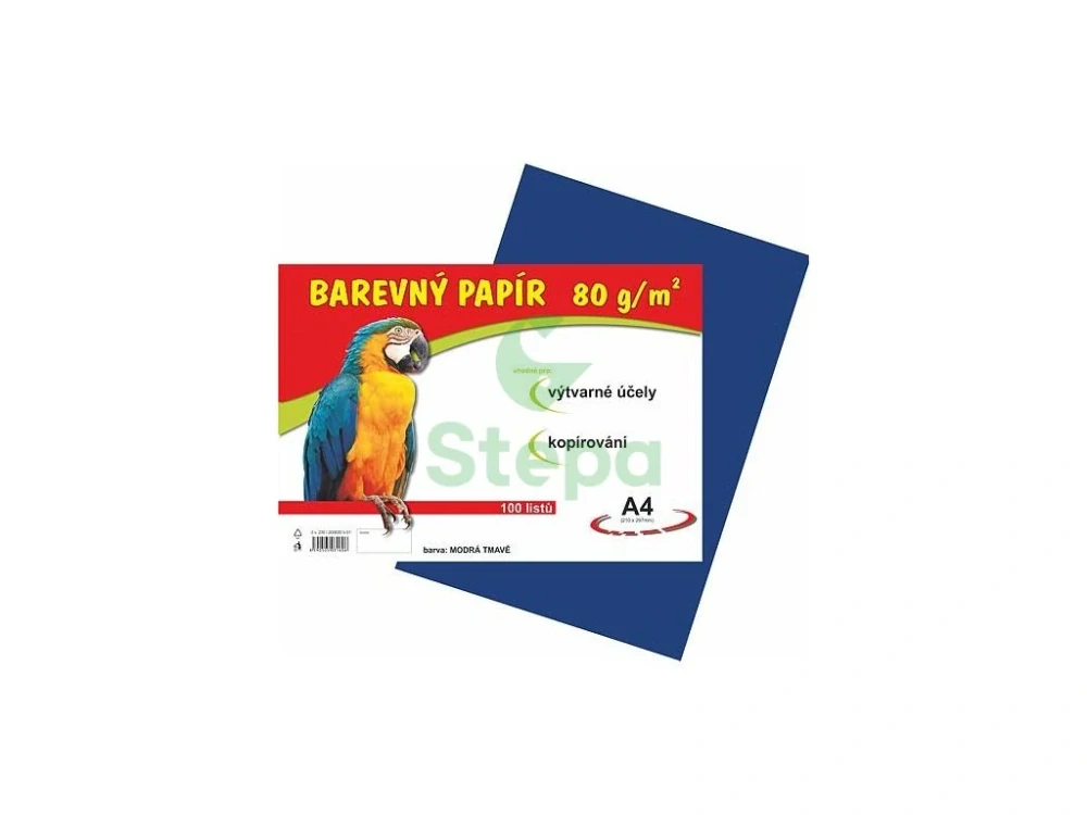 Barevný papír - tmavě modrý, A4,80g