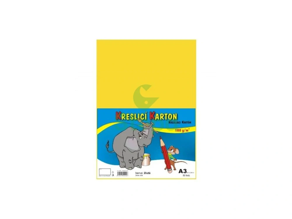 Kreslicí karton - žlutý, A3, 180g