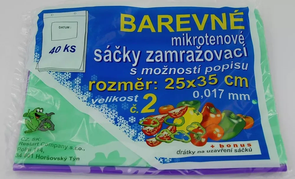 ZAMRAZOVACÍ SÁČKY Č.2 25X35 BAREVNÉ