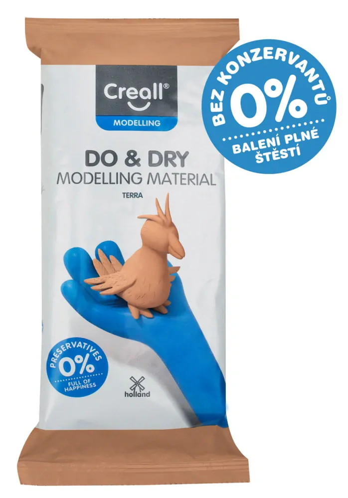 CREALL SAMOTVRDNOUCÍ MODELOVACÍ HMOTA DO&DRY HYPOALERGENNÍ, 500 G,TERAKOTA