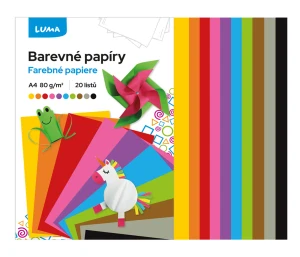 Papír barevný složka A4, 20ks 