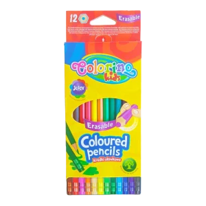 Colorino pastelky hexagonální, s barevnou pryží, 12 barev