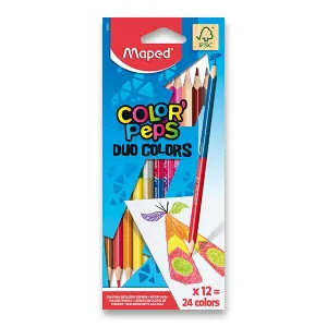 PASTELKY MAPED DUO 12KS=24 BAREV