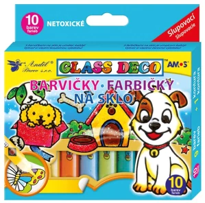 BARVY NA SKLO SADA 10KS 10.5ML+ŠABLONY A FÓLIE