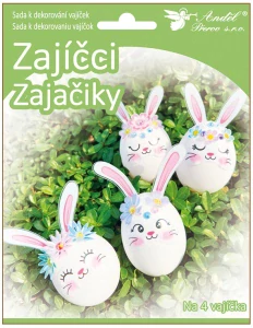 Sada k dekorování 4 ks vajíček - zajíčci