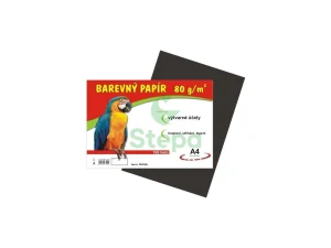 Barevný papír - černý, A4, 80g