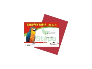 Barevný papír - červený, A4, 80g 