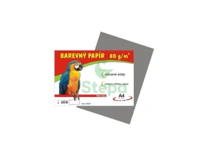 Barevný papír - šedý, A4, 80g