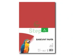 Barevný papír - červený, A3, 80g 